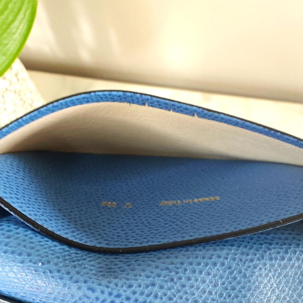 Valextra Onda Card Case In Cobalt Blue - Picture 12 of 13